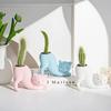 Cartoon Cute Cat Tail Flower Pot Creative Succulent Plant Resin Birthday Gift Desktop Decoration