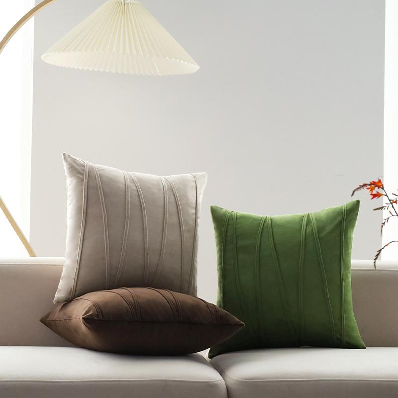 Nordic Velvet Pillowcase Solid Color Simple Rope Strap Sofa Pillow Home Pillowcase