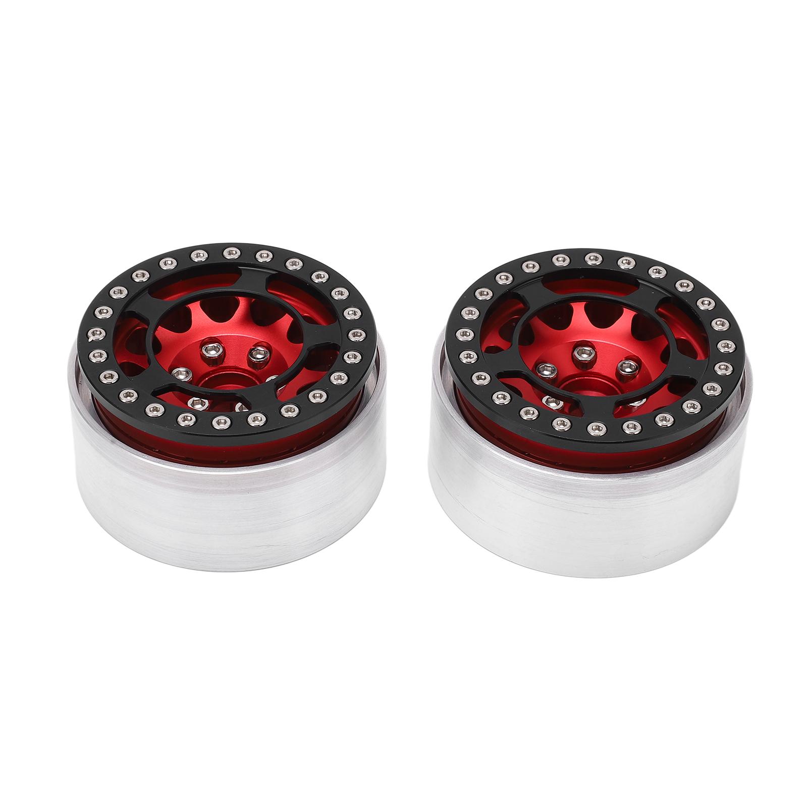 

2Pcs RC Wheel Hub Aluminum Alloy High Wear Resistance CNC Machining 1.9in Remote Control Car Wheel Hub червоний