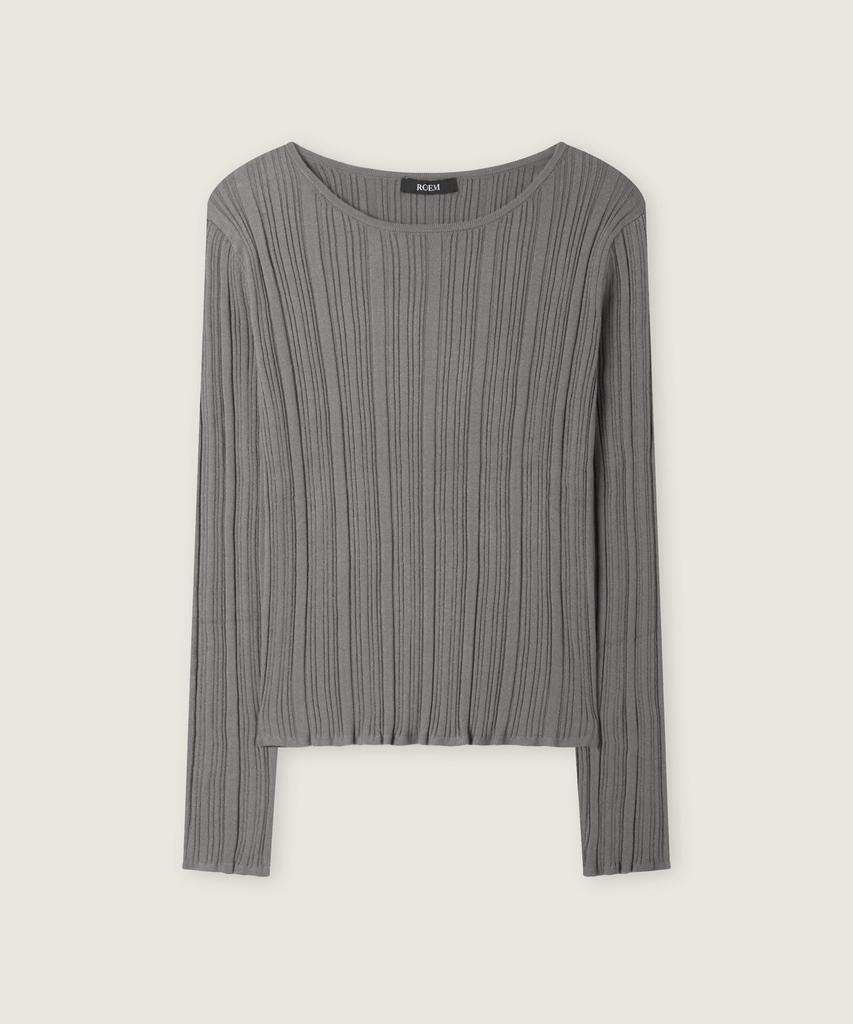 ROEM Long Sleeve Ribbed Pullover Rmkag4Ta02