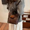Urban simple trend handbag women's messenger bag 2025 new simple bucket bag solid color shoulder messenger bag