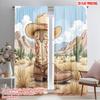 2 stuks, 2D vlakke print Gordijnen&Raambekleding Woestijn Cowboylaars 100% Polyester (zonder stang) Buitendecoraties Gebruik voor