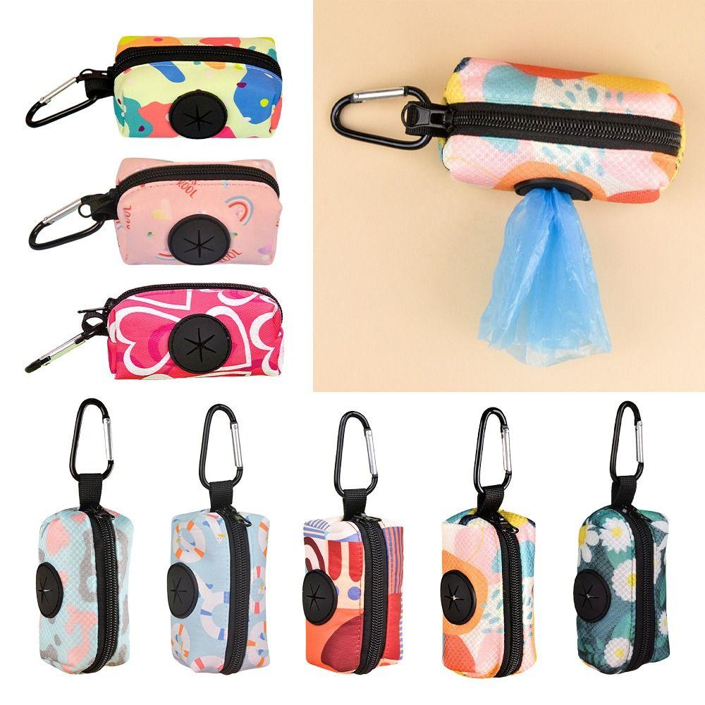 

Zipper Dog Poop Bag Dispenser Colorful Print Garbage Bags Dispenser Pet Supplies G