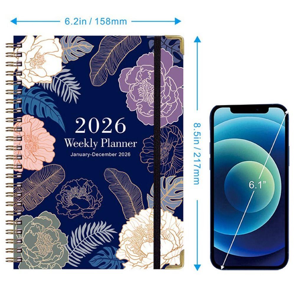 Notizbuch A5 mit Spiralbindung 2026 Tagebuch-Notizbuch 2026 Ausgabe Notizbuch Schulbedarf