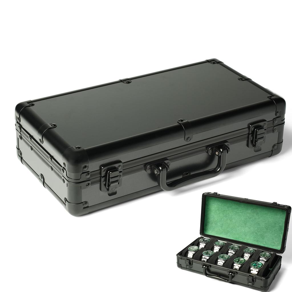 AUKURA Watch Organizer Aluminum Watch Storage Hard Watch Travel Padded Case for Watch Display and 10 Slots Case, Box, Box, Organization,