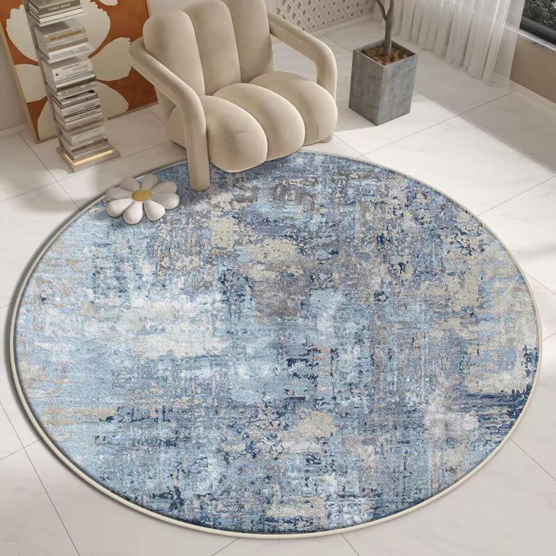 Light Luxury Round Carpets for Living Room Modern Minimalist Bedroom Decor Carpet Large Area Study Rug Thick Anti-slip Floor Mat