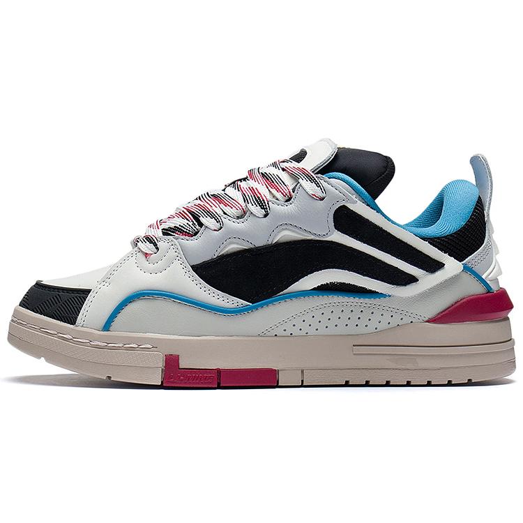 New LiNing Wave GOLDEN Slip Resistant Cushioning Wear Resistant Low Top Skateboard Shoes Men's Gray Blue AECS073-3