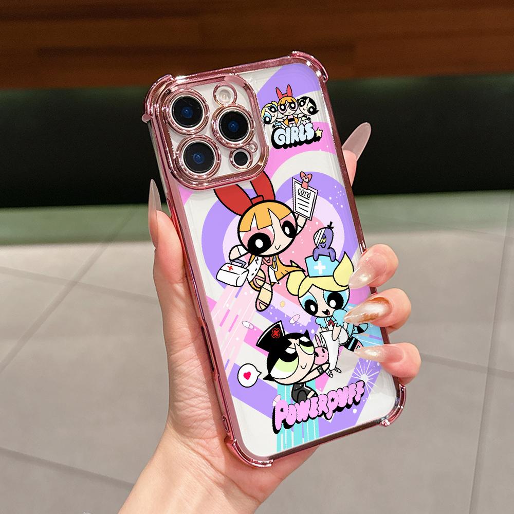 

Крутая Девочка P-Powerpuffs Чехол для Телефона Google Pixe 10 9 9A 8 8A 7 7A Pro XL 5G Прозрачный Мягкий Чехол Защита от Падений Google Pixel 10 Pro XL
