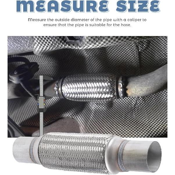 Flex Pipe,Heavy Duty Exhaust Flex Pipe,Car Accessories Stainless Steel Flexible Exhaust Pipes,Universal Muffler Tube Automotive Replacement,Suitable