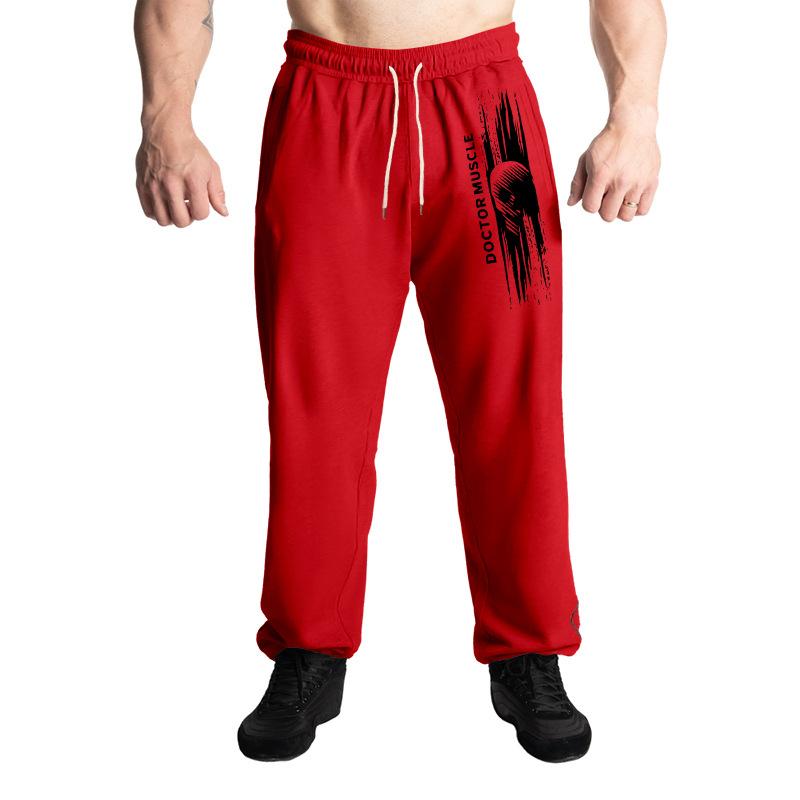 Autumn New Sports Men's Trousers Spelling Stripes Straight Large Size Drawstring Men's Casual Trousers