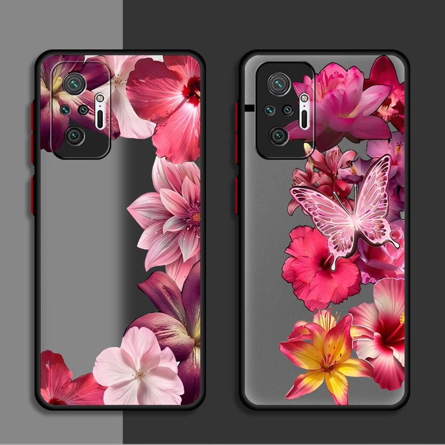 Funda Back Phone Cover Case for Xiaomi Redmi Note 14 12 A4 13C 11 14C 9S 10 13 Pro Plus Cartoon Flower Art