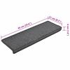 Vidaxl Maty Na Schody 15 Szt. 65X21X4 Cm Ciemnoszary Prostokątny Brzeg