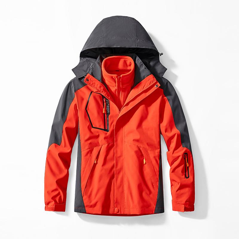 Unisex Winter 3-in-1 Detachable Windproof Warm Jacket Set 4XL
