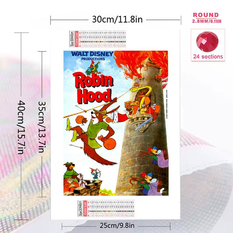Robin Hood 100% Round Full Drill 5D DIY Diamond Painting Embroidery Cross Stitch Rhinestone Décor