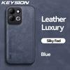 KEYSION Luxury Retro PU Leather Phone Case for Redmi 17 5G Soft Silicone+PC Shockproof Phone Cover for Xiaomi Redmi 17 4G 5G