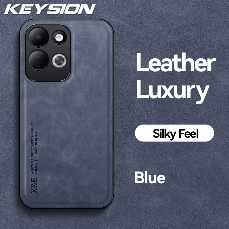 KEYSION Luxury Retro PU Leather Phone Case for Redmi 17 5G Soft Silicone+PC Shockproof Phone Cover for Xiaomi Redmi 17 4G 5G