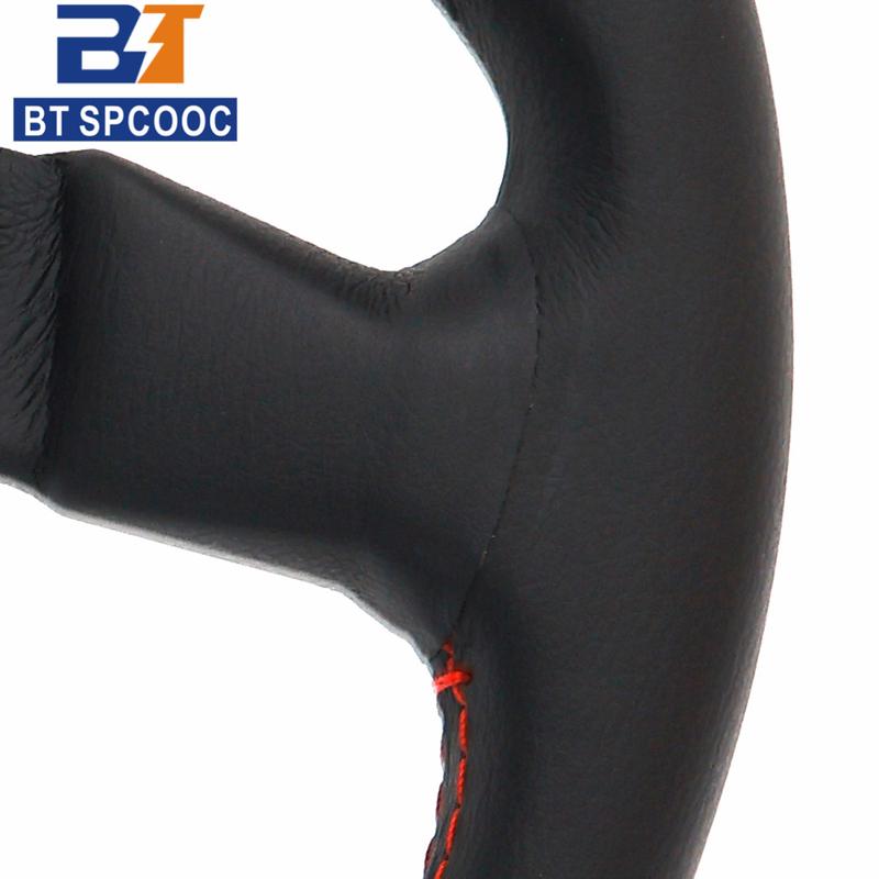 Tuner 14inch 350mm Car Sports Steering Wheel Real Leather Italy Style JDM Red Line M250402