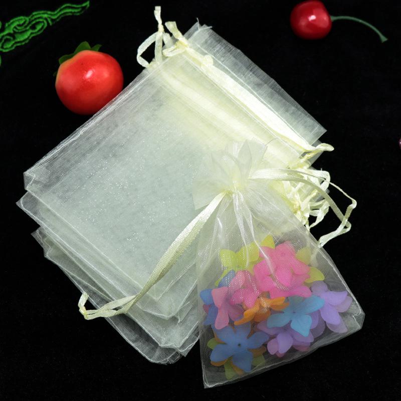 

10pcs/lot (9 Sizes) Organza Gift Bag Jewelry Packaging Bag Wedding Party Decoration Favors Drawable Gift Bag&Pouches Baby Shower 7x9cm&Organza bag бежевий