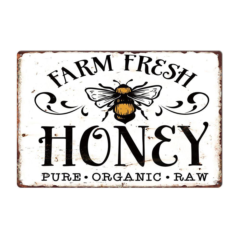 Bee Series Metal Tin Sign Wall Decor 20x30cm