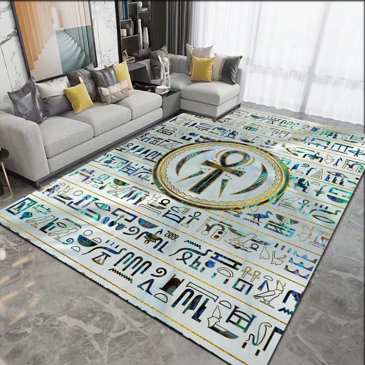 Ancient Egypt Egyptian God Egyptian Cat Anubis Carpets Living Room Bedroom Rug Washable Floor Mats Household Area Mat Devor 40x60cm 16x24 inch