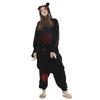 Autumn And Winter Cartoon Animal One-Piece Pajamas Black Powder Bear Fleece Loungewear