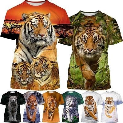 Hot Sale Personality Ferocious Tiger 3D Printing T-shirt Summer Unisex Fashion Funny Cool Hip Hop Animal Short Sleeve Shirt