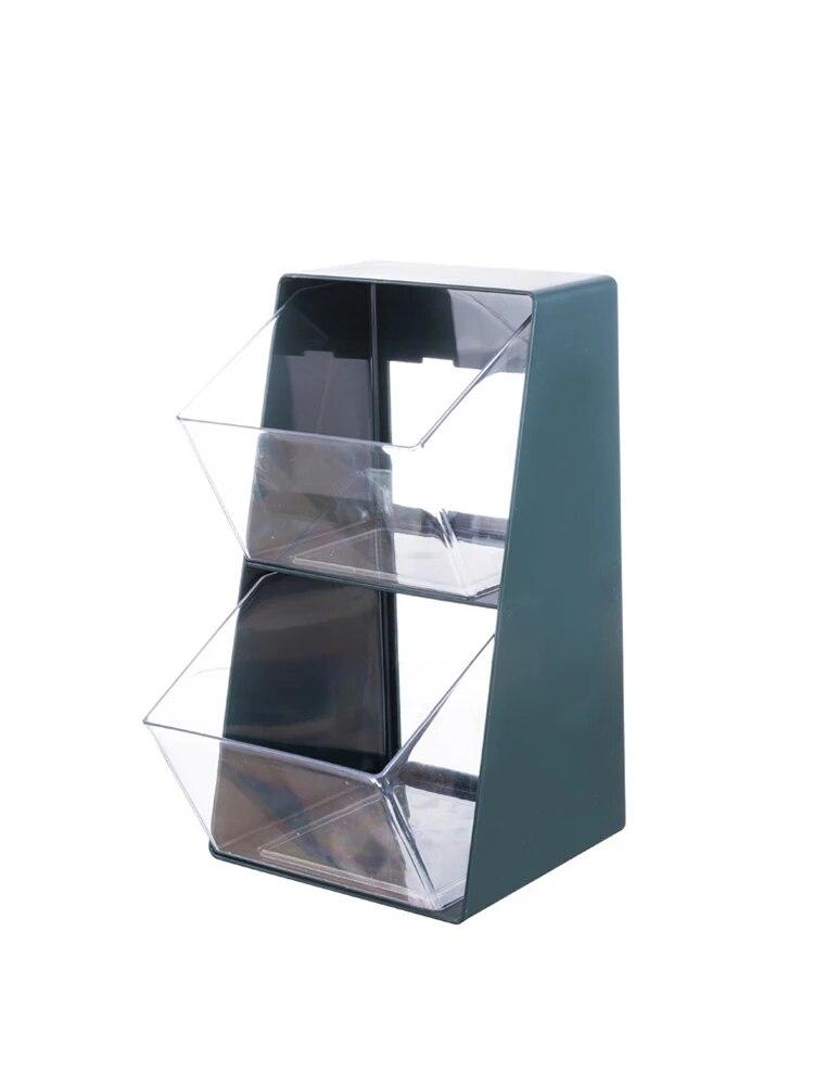 

1 шт. органайзер для чайных пакетиков, ящик для ящиков, органайзер для кофе, офис, молочная маска, помада, косметика, стойка для кухни, общежития, необходимое зелёный