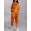 Women's Loose Fit Tracksuit Long Sleeve Crew Neck Sweatshirt Elastic Waist Jogger Pants Casual Sportswear Two Piece Set