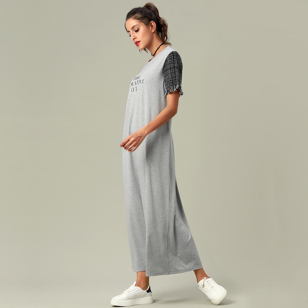 Women's Versatile Long T-shirt Dress - Muslim Arabic Style Robe