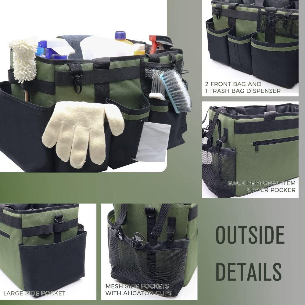 Wear-Resistant Tool Organizer Bag 4 Foldable Dividers Cleaning Tools Storage Bag  Housekeepers