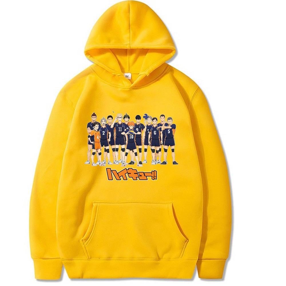 Haikyuu Anime Graphic Harajuku Hoodie Men's and Women's Harajuku Pullover Street Wear Unisex Autumn Winter Plushed
