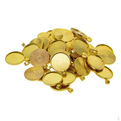 50 1 Inch Round Cabochon Base Trays for DIY Projects