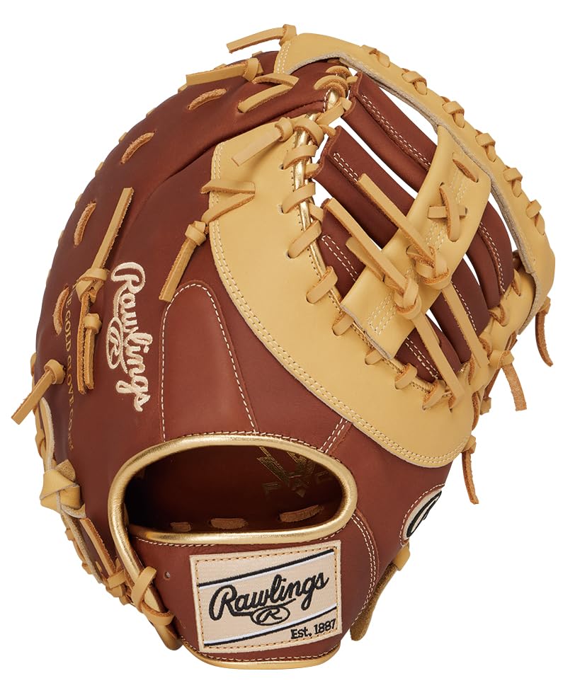 

Rawlings Baseball HYPER TECH COLOR SYNC First Throw Glove, Softball, GR5FHTCM53, Base, Brown/Camel, 11.75 inches, Left-Handed