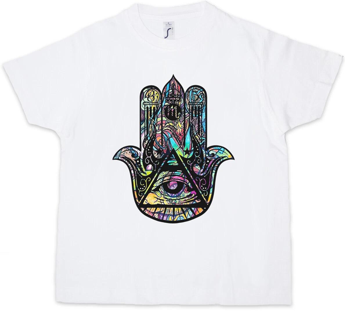 

ILLUMINATI HAND HAMSA Kids Boys T-Shirt Illuminati Society Free Mason- 110