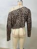 2026 Leopard Print Off-shoulder Cropped Long-Sleeve Top for Women