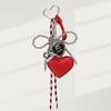 PU Leer Hart En Strik Sleutelhanger Met Modieuze Geweven Lanyard Handgemaakte Tas Bedel Veelzijdige Sleutelhouder Voor Vrouwen