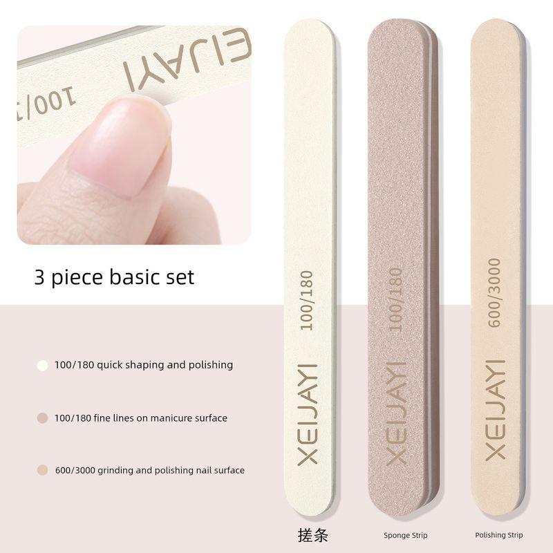 Set for Opening a Nail Salon: a New Nail Experience That Includes Nail Removal, Polishing, Shaping, and Buffing. Convenient and Quick Nail File Set Rubbing Strip + Sponge Strip + Polishing Strip