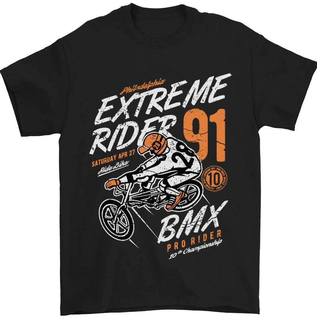 Extreme SPORTS BMX Rider Fahrrad Herren Maglietta 100 Baumwolle Vintage Washed Fashion Casual Slightly Top For Everyday Wear
