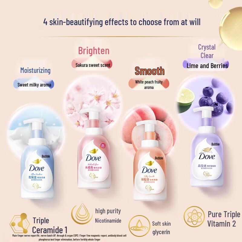 Dove Nourishing White Peach Scented Mousse Shower Foam