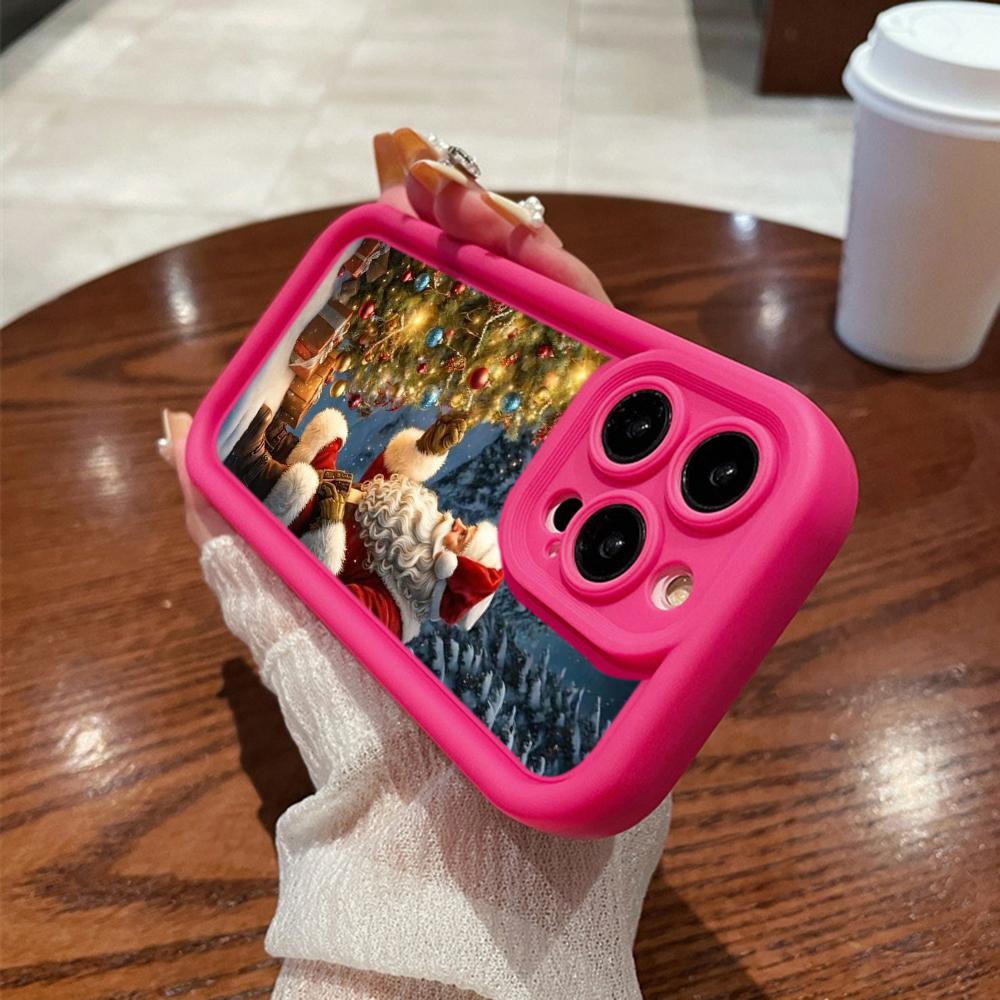 N105 Christmas Happy New Year Art Soft Angel Eyes Phone Cases for iPhone 16 15 14 13 11 Pro Max 8 7 6s Plus 12 Mini XR XS Max SE Shockproof Cover