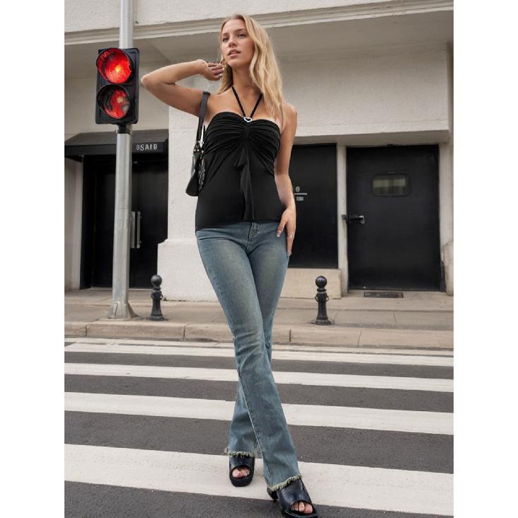 Nové Letní Ležérní Temperamentní Slim Fit Sexy Vesta Tričko Bez Rukávů Ramínka Univerzální Top Bez Ramínek Ženy