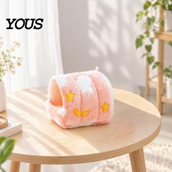 Small Animal Hiding Place Winter Plush Hamster Bed, Cozy Hanging Hammock, Warm Hideout Cave Breathable House Animals Cage Accessory for Sugar Glider,