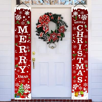Un Paio di Striscioni di Natale per le Feste: Adatto per Decorazione Casa, Festa o Giardino -180cm/70.8 Pollici X 30cm/11.8 Pollici