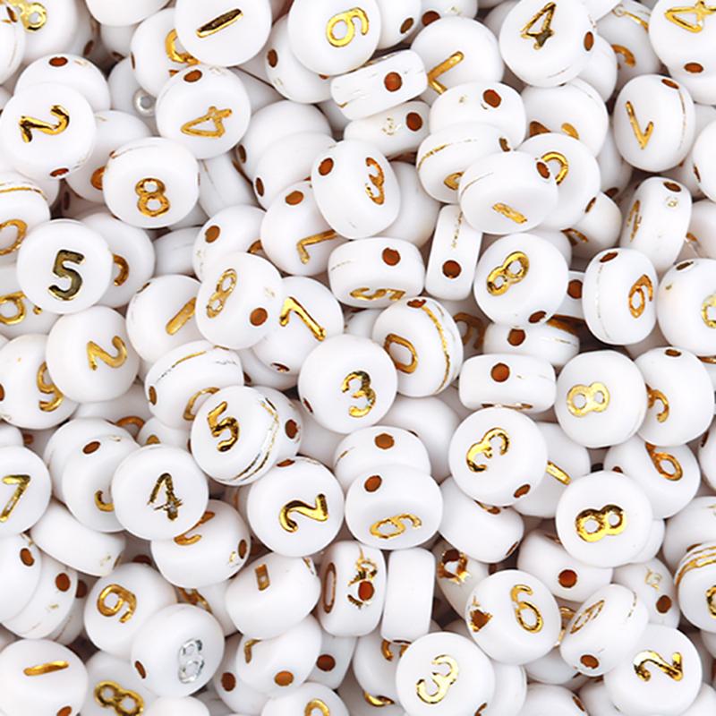 100Pcs Acrylic Flat Letter Beads Alphabet Round Smile Spacer Loose Bead For Diy Jewelry Bracelet Charm Supplies