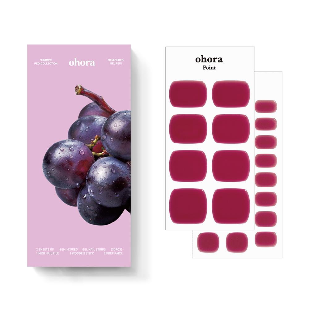 OHORA Pedi Gel Nail Strips Collection Glossy Summer Pedicure Nail Art Stickers (7 Types)