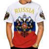 Russia Flag Pattern T Shirt For Men National Emblem 3D Printed T-Shirts Summer Casual Round Neck Tees Loose Short Sleeve Tops
