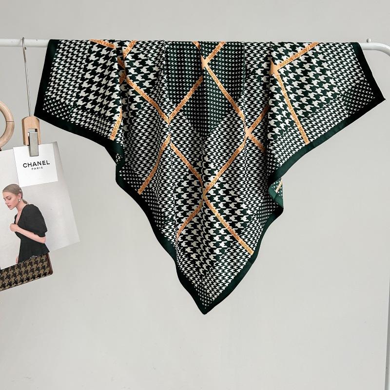 Decorative Simple Texture Silk Scarf Women'S New Style Spring And Autumn Summer Fashion Versatile Headscarf Work Scarf