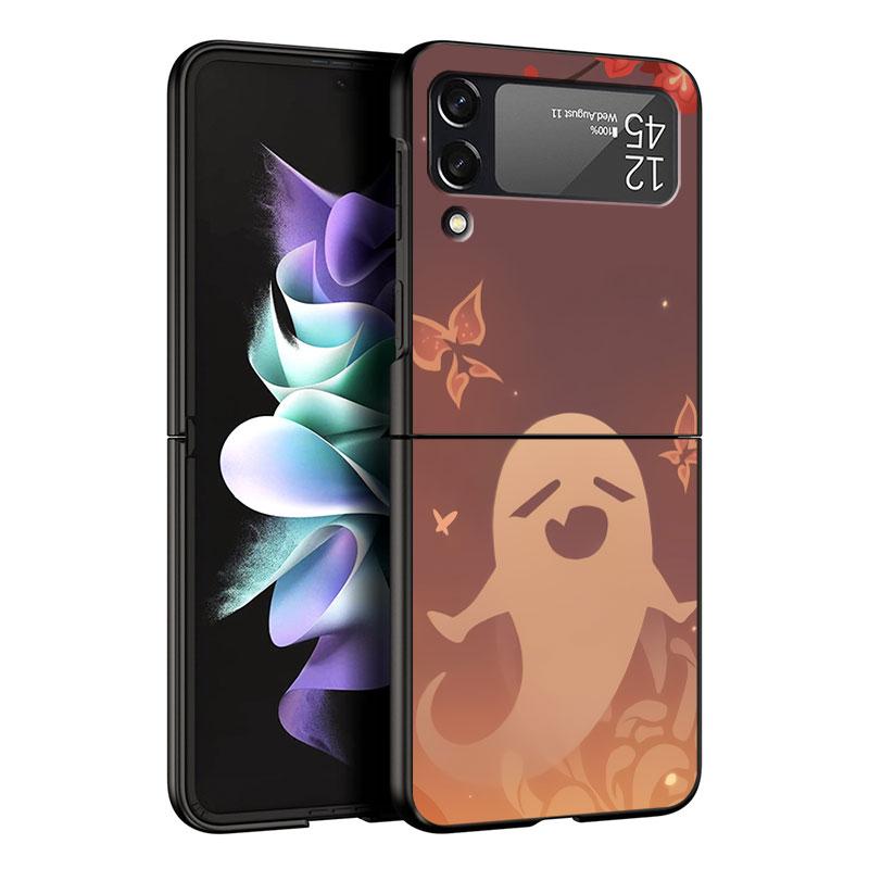 Schwarze Hüllen Hülle für Samsung Galaxy Zflip Z Flip 3 5g Z Flip 4 Zflip3 Flip4 Zflip4 Flip3 Genshin Impact Game Cover