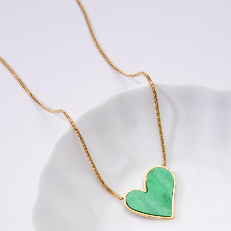Collier en Acier Titane Amour - Polyvalent pour Femmes, Haut de Gamme, Printemps-Été, Luxe, Petite Échelle, Simple Chaîne de Collier