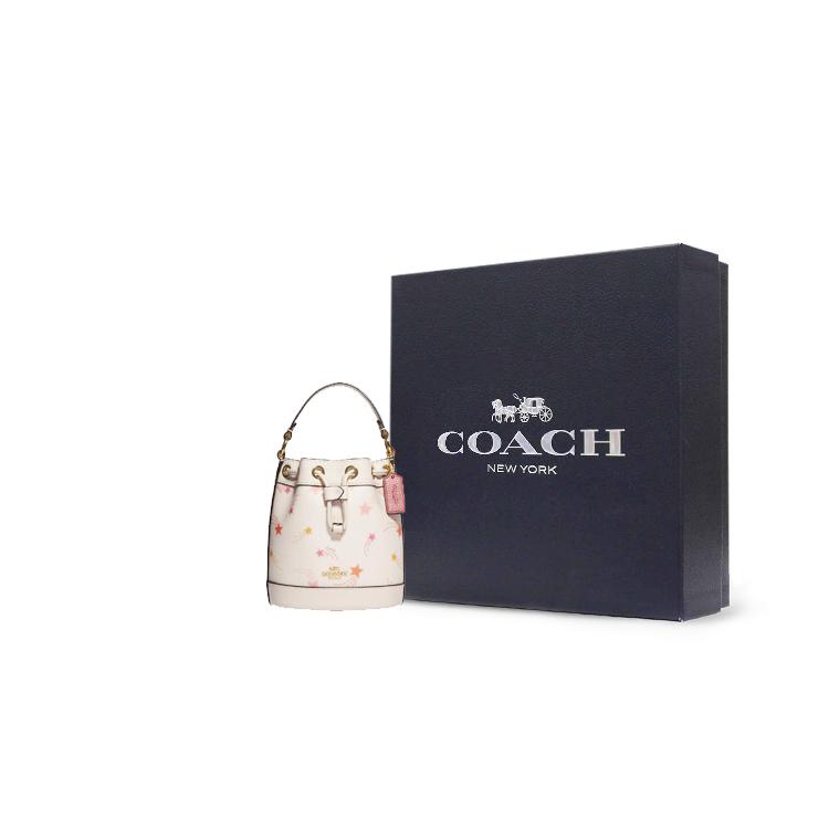 New COACH Dempsey Cow Leather Bucket Bag, Handbag, Shoulder Bag, Crossbody Bag Small Women's White CF165-IMCAH